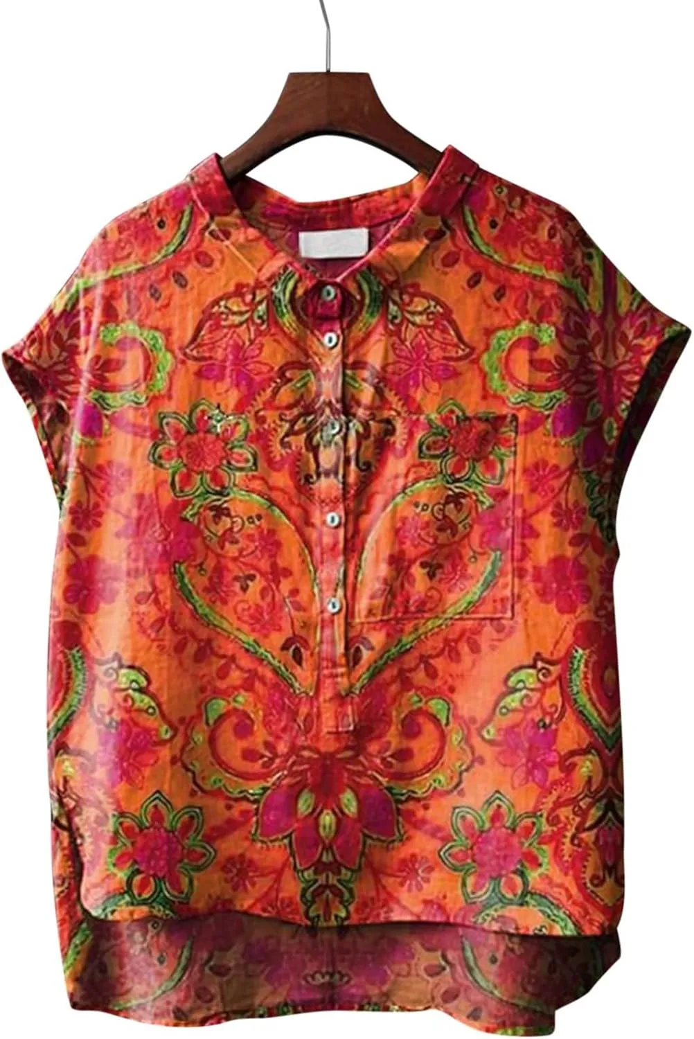 Plus Size Sleeveless Tops for Women Japanese Art Style Shirt Novelty Graphic Top V Neck Oversize Vintage Linen Outfits