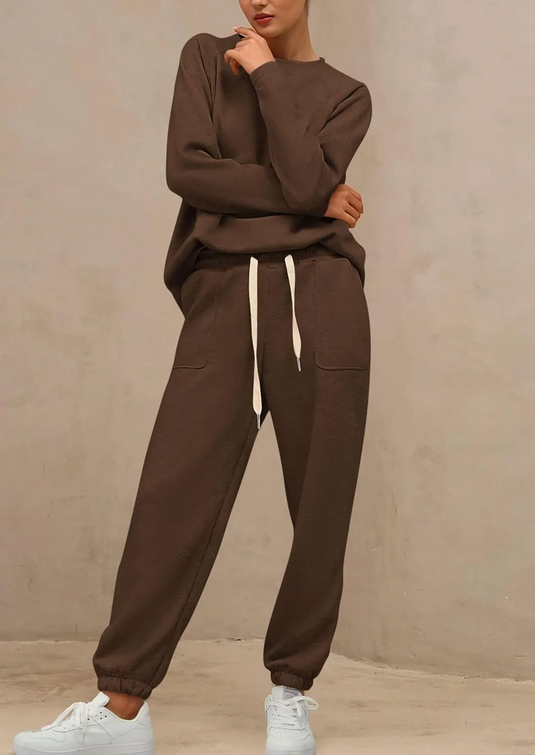 PRETTYGARDEN Women's 2 Piece Tracksuit Outfits Casual Long Sleeve Top High Waisted Sweatpants Lounge Jogger Set