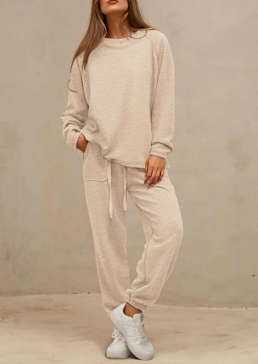 PRETTYGARDEN Women's 2 Piece Tracksuit Outfits Casual Long Sleeve Top High Waisted Sweatpants Lounge Jogger Set