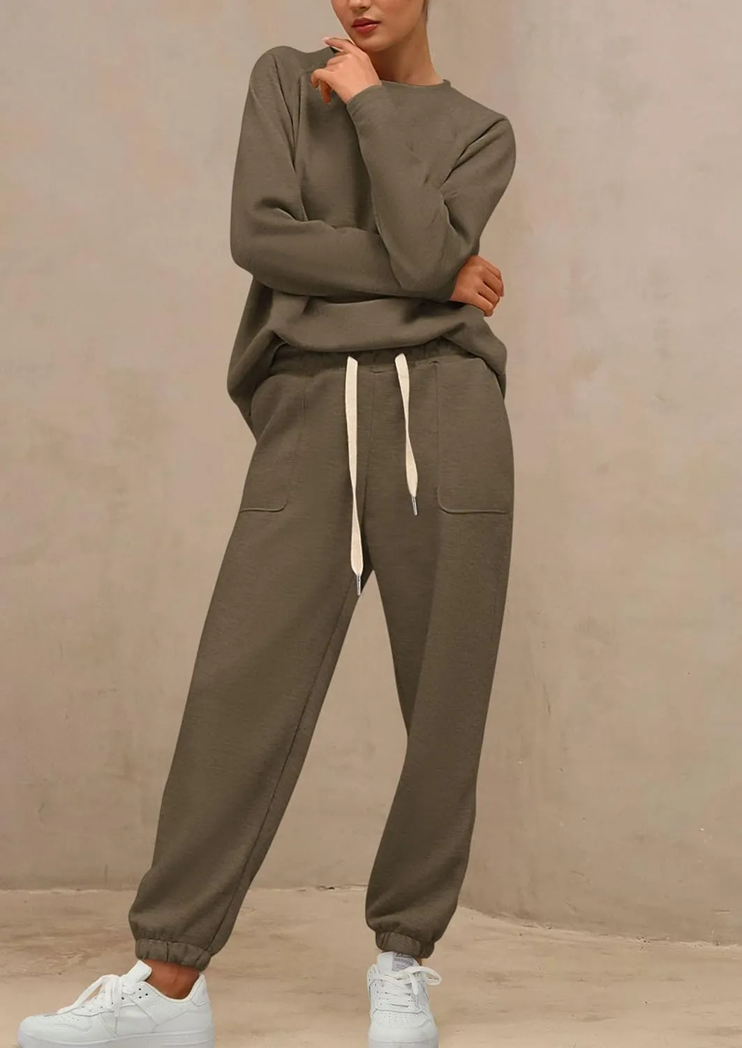 PRETTYGARDEN Women's 2 Piece Tracksuit Outfits Casual Long Sleeve Top High Waisted Sweatpants Lounge Jogger Set