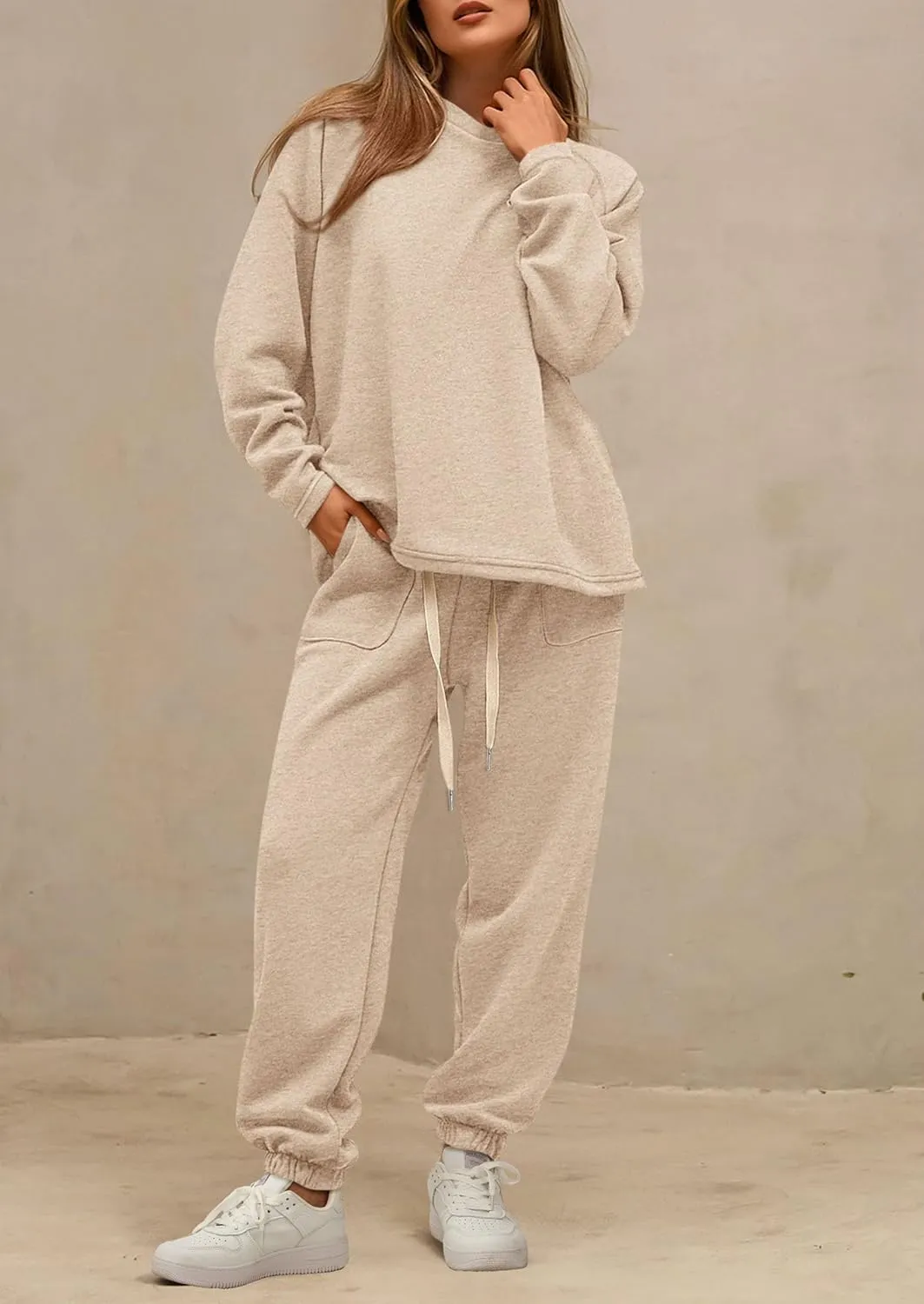 PRETTYGARDEN Women's 2 Piece Tracksuit Outfits Casual Long Sleeve Top High Waisted Sweatpants Lounge Jogger Set