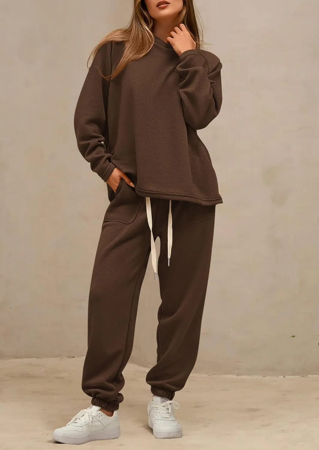 PRETTYGARDEN Women's 2 Piece Tracksuit Outfits Casual Long Sleeve Top High Waisted Sweatpants Lounge Jogger Set