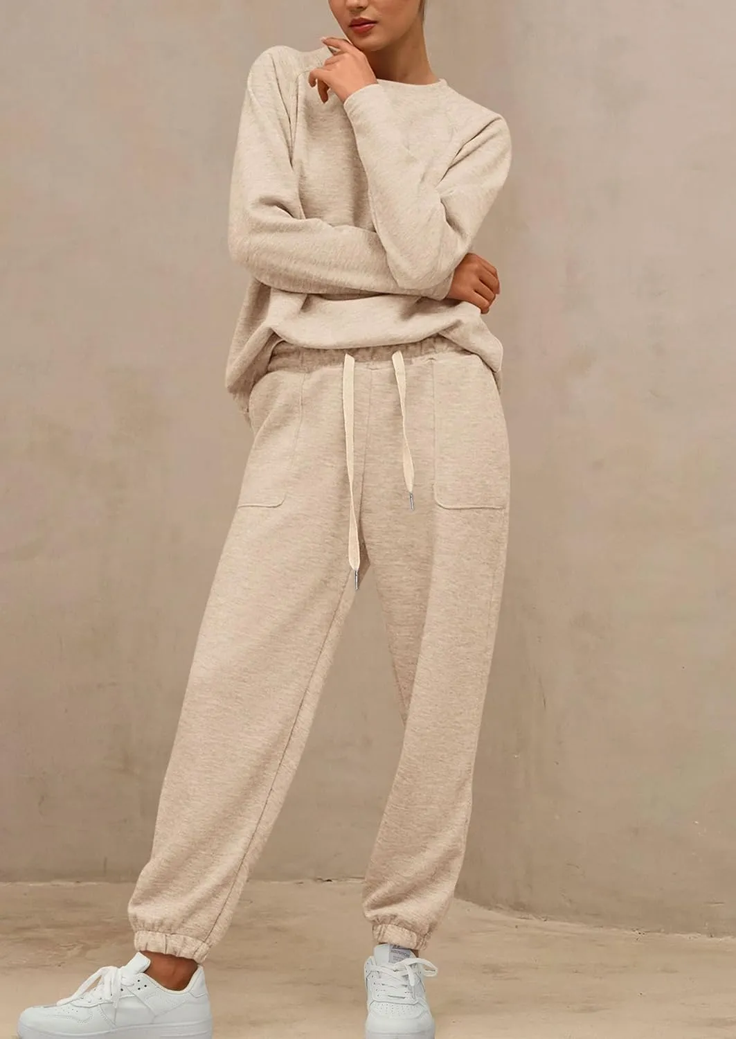 PRETTYGARDEN Women's 2 Piece Tracksuit Outfits Casual Long Sleeve Top High Waisted Sweatpants Lounge Jogger Set