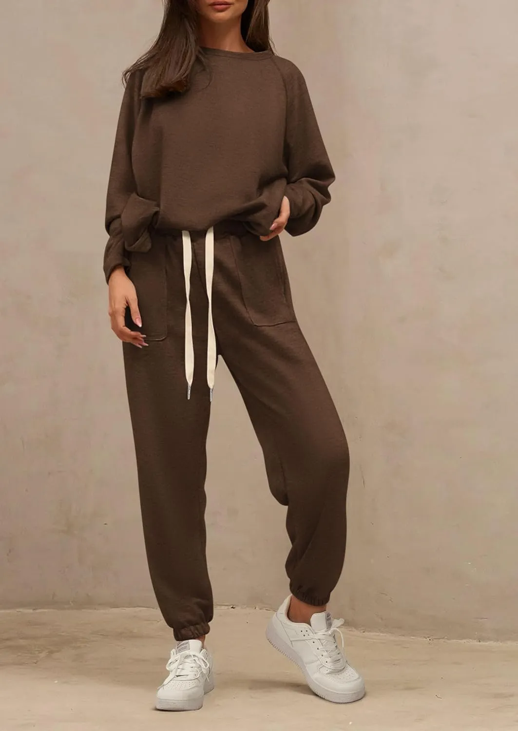 PRETTYGARDEN Women's 2 Piece Tracksuit Outfits Casual Long Sleeve Top High Waisted Sweatpants Lounge Jogger Set