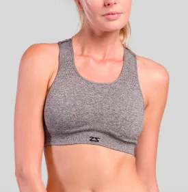 Seamless Sports Bra in Heather Grey