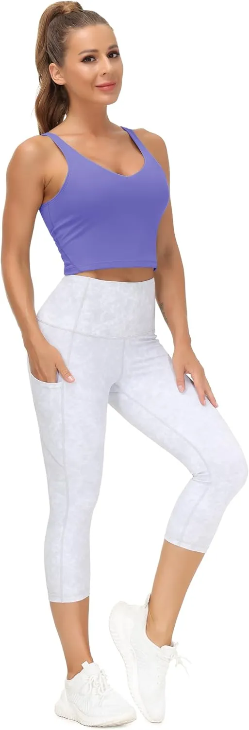 THE GYM PEOPLE Womens' Sports Bra Longline Wirefree Padded with Medium Support