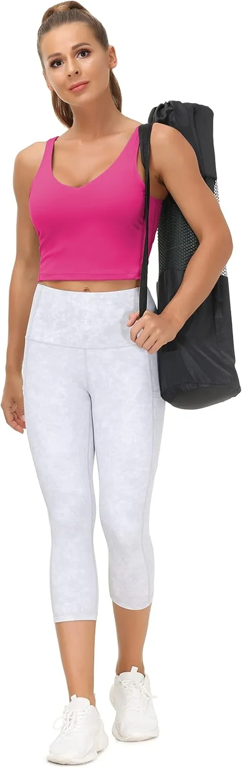 THE GYM PEOPLE Womens' Sports Bra Longline Wirefree Padded with Medium Support