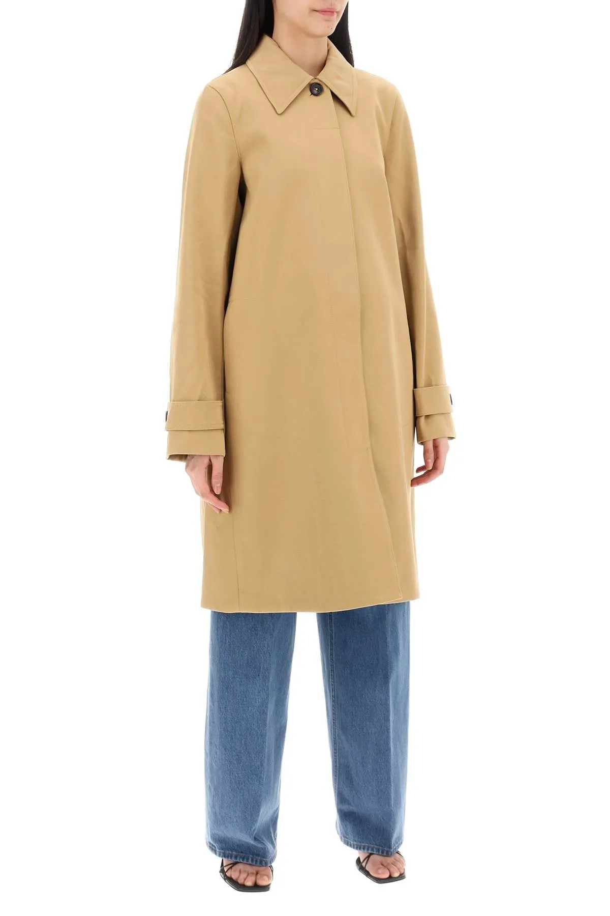 Toteme organic cotton car coat for men 242 WRO1596 FB0156 CARAMEL