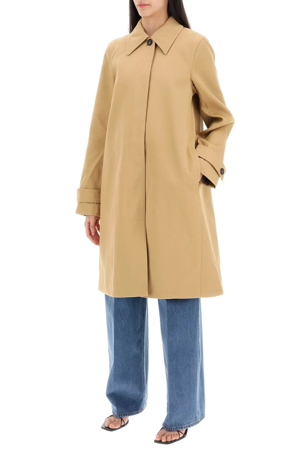 Toteme organic cotton car coat for men 242 WRO1596 FB0156 CARAMEL