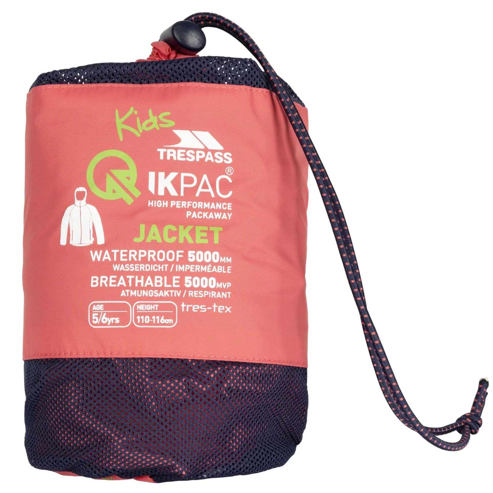 Trespass Kids Qikpac Waterproof Packaway Jacket