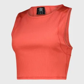 Umbro Womens Pro Training Ribbed Crop Top Orange _ 181279 _ Orange