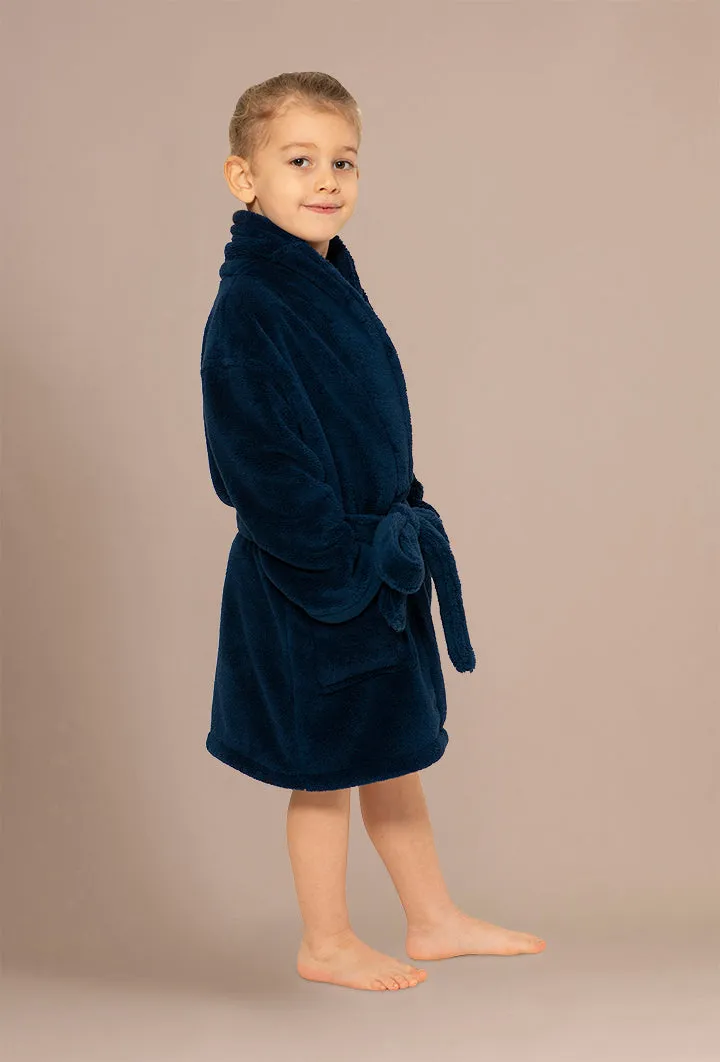 Velvety Soft Fleece Navy Robes for Boys