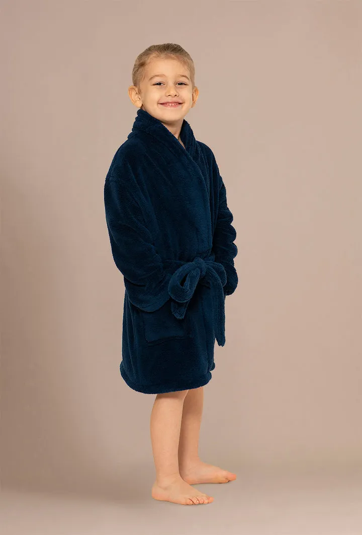 Velvety Soft Fleece Navy Robes for Boys