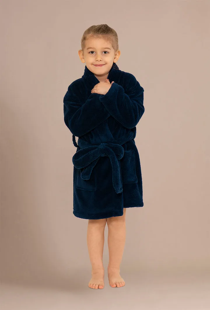 Velvety Soft Fleece Navy Robes for Boys