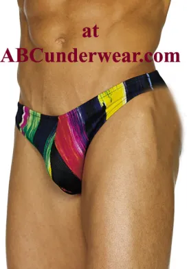 Vibrant Spectrum: Premium Men's Thong with Colorful Accents