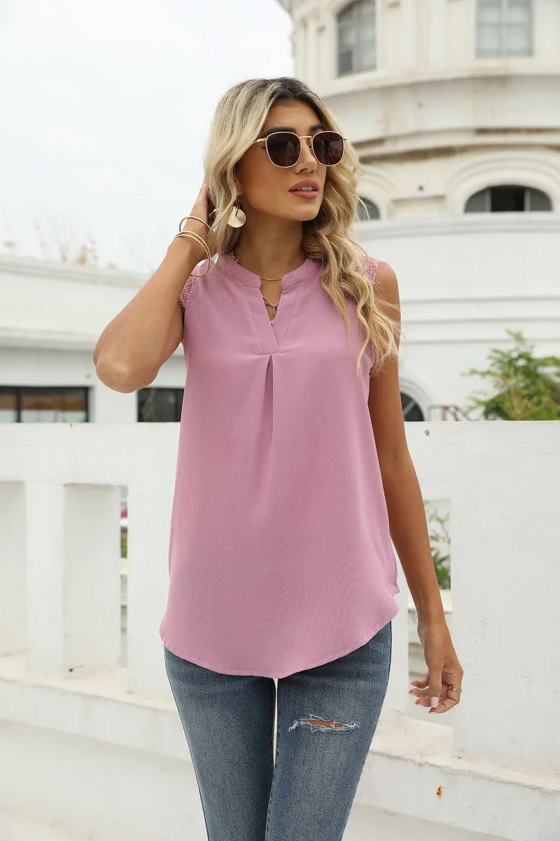 Women Casual Chiffon V-Neck Cami Top