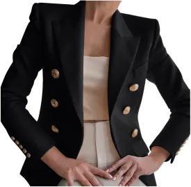 Womens Blazers Dressy Casual Long Sleeve Double Breasted Suit Jackets Classic Fitted Work Office Blazer Clothes