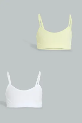 Yellow And White Comfort Bra For Senior Girls (Pack of 2)