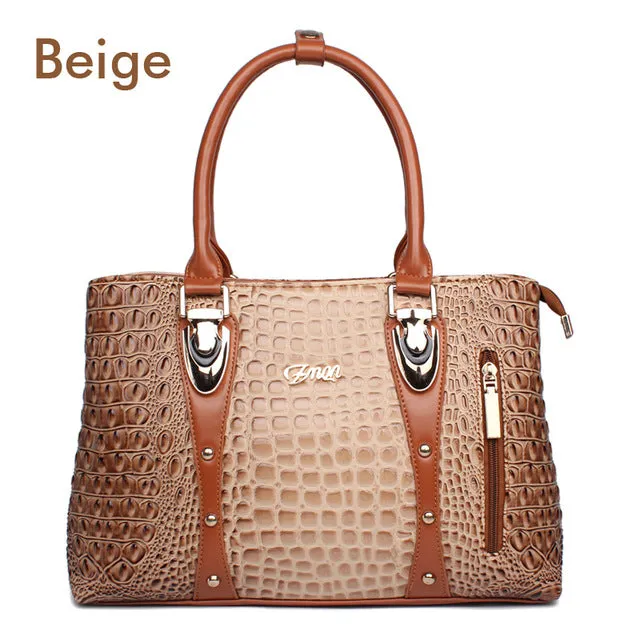 ZMQN Luxury Handbags Women Bag Designer 2017 High Quality Fashion Crocodile Tote Bags Handbag Women Famous Brand PU Leather A804