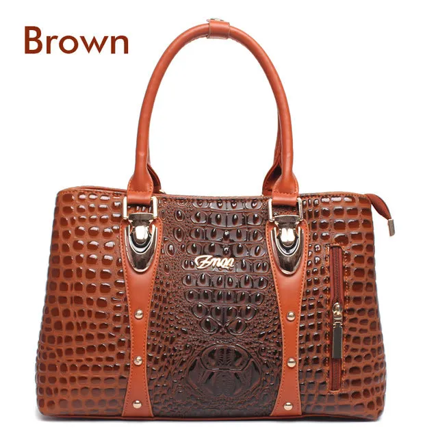 ZMQN Luxury Handbags Women Bag Designer 2017 High Quality Fashion Crocodile Tote Bags Handbag Women Famous Brand PU Leather A804