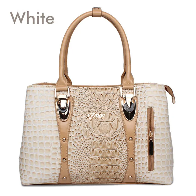 ZMQN Luxury Handbags Women Bag Designer 2017 High Quality Fashion Crocodile Tote Bags Handbag Women Famous Brand PU Leather A804